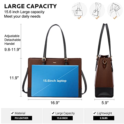 LOVEVOOK Laptop Tote for Women, Fashion Computer Bag 15.6 Inch Large Handbag, Shoulder Bag Purse for Business Work4