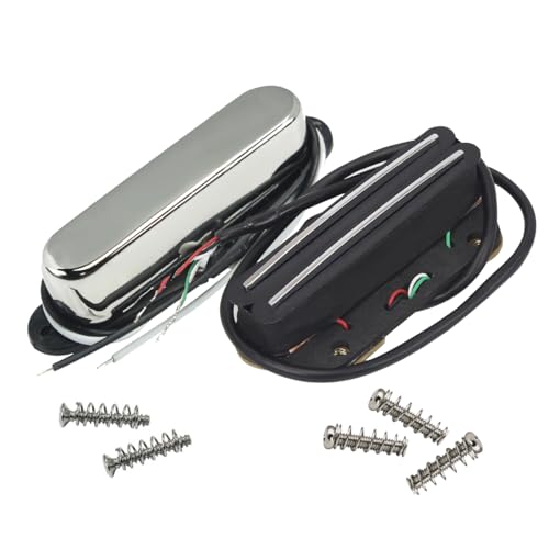 FLEOR Alnico 5 TL Pickup Hot Rail Humbucker Bridge Pickup 12.5~13k & Single Coil Neck Pickup Chrome 7~8K Fit TL Guitar Part