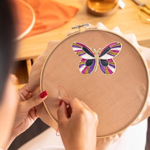 Image of Gosknor Needle Minder Magnet, Butterfly Magnetic Needle Holder Magnetic Cross Stitch Accessories for Cross Stitch Embroidery Sewing Needlework Accessories