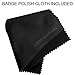 Police Badge Belt Clip Holder with Universal Round Neck Chain Badge Holder Feature - Black Leather - Badge Polishing Cloth Included - Made by Perfect Fit USA