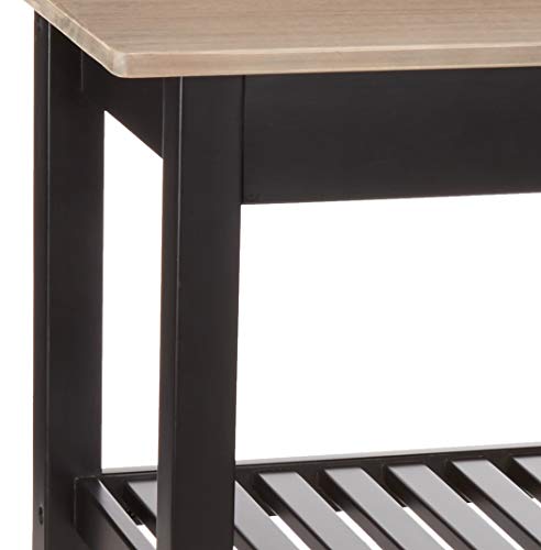 Amazon-Basics-2-shelves-Kitchen-Island-Cart-with-Storage-Solid-Wood-Top-and-Wheels-354-x-18-x-365-inches-Gray-wash-and-Black Amazon Basics 2 shelves Kitchen Island Cart with Storage Solid Wood Top and Wheels 354 x 18 x 365 inches Gray wash and Black
