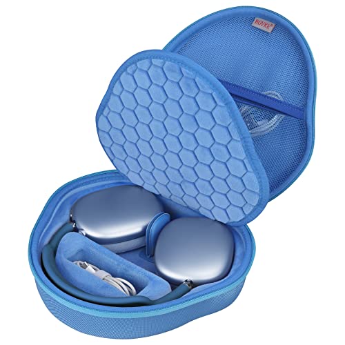 Funda dura para Apple AirPods Max evita golpes estuche portátil con bolsillo azul 1