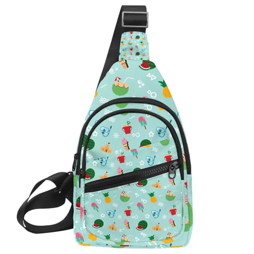 Bandolera cruzada unisex de hombro con estampado multicolor para el verano