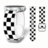 Checkered Bands Compatible with Samsung Galaxy Watch 7 6 5 4 40mm 44mm/Watch 6 4 Classic Band 42mm 46mm 43mm 47mm/Watch 5 Pro 45mm/Active 2,20mm Soft Silicone Adjustable Sport Watch Strap Women Men