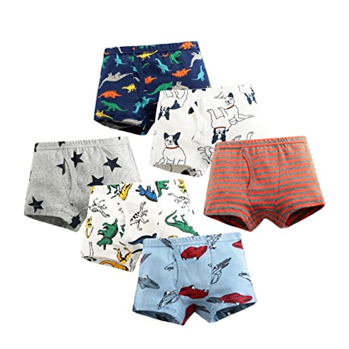 Calzoncillos para niños bóxer de algodón ropa interior cómoda 6 uds 5