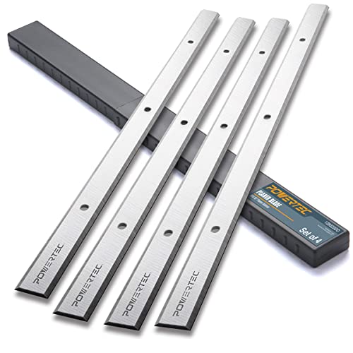 POWERTEC 13 Inch Planer Blades for Delta 22-580, 22-555, Grizzly G0689, Craftsman 21743, POWERTEC PL1300, Steel City 40100 Planer, Replacement for Delta 22-549 Planer Knives, Set of 4 (12802DD)