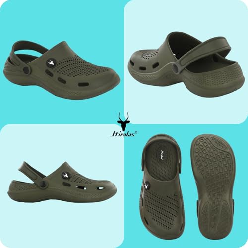 Image of Hirolas Men's Fluffy Black Eva Cushioned Strap Clogs