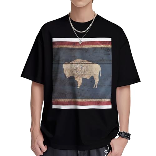 T-shirt femme col rond coton Wyoming motif imprimé décontracté
