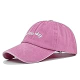 HCSTYOP Bad Hair Day Embroidery Ball Cap Baseball Cap Washed Sun Hat for Unisex (Pink)
