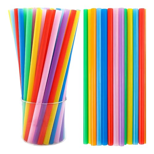 100 pitillos plásticos coloridos para batidos