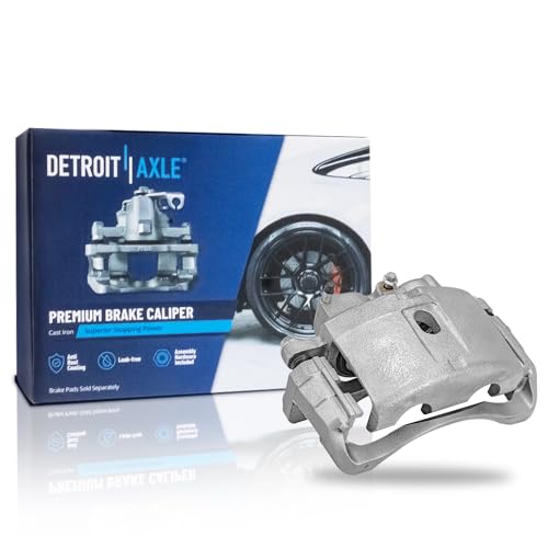 Image of Detroit Axle - Front Left Brake Caliper for Chevy Silverado 2500 HD 3500 HD GMC Yukon XL Savana 2500 3500 Cadillac DTS Deville Disc Brake Caliper w /Bracket