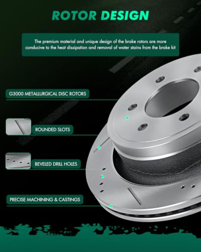 Image of SCITOO Rear Brake Rotors 2x Drilled & Slotted Brakes Rotor:54186