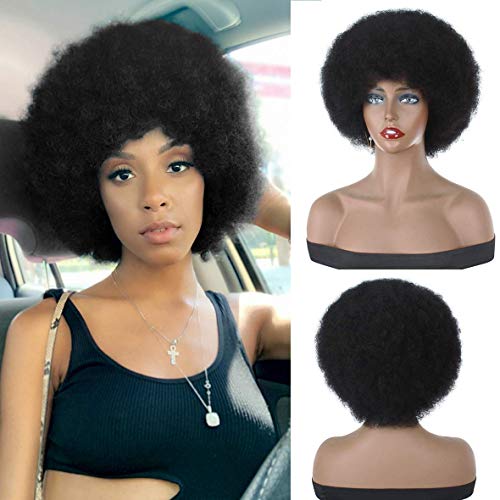 Chu Yao 4 Inch Short Afro Kinky Curly Wigs Synthetic Afro Wigs for Women Black synthetic fiber braided hair short curly wig Give You Beautiful Looks