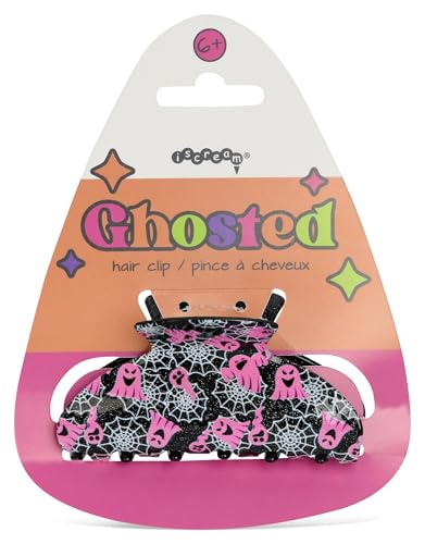 iscream Spooky Season 4 Halloween Ghostly Webs Claw Hair Clip - Black with Sparkles