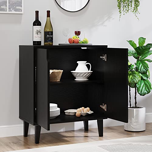 Panana 2 Door Kitchen Buffet Storage Cabinet Accent Console Table For Kitchen Dining Living Room Hallway Office (Black) #TOP2