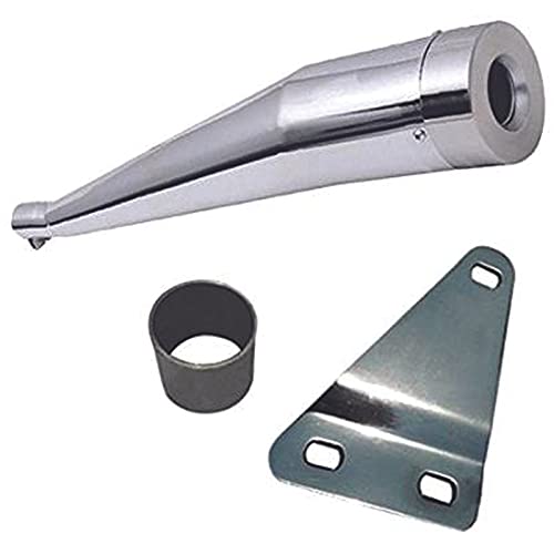 Bike 74M Silencer Exhaust Glasswool Cobra Chrome Bullet Filter Exhaust With Zed Clamp & Bush for Royal Enfield Bullet 350 Twin Spark
