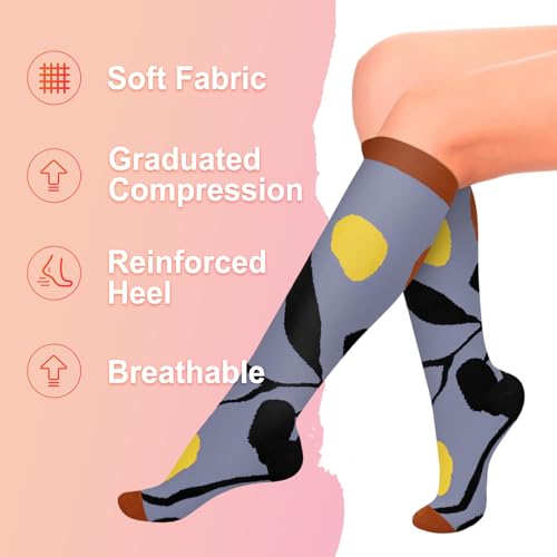 Image of Iseasoo 4 Pairs Compression Socks for Women Circulation-Best Support for Nurses,Running,Athletic,Travel