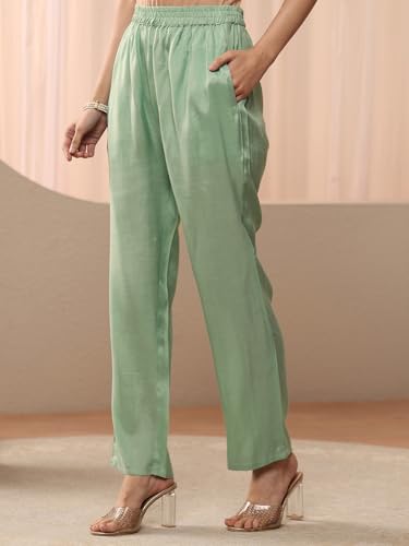 Image of Libas Printed Chinon Straight Kurta With Trouser and Dupatta | daily wear suit