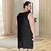 LETAOTAO Big and Tall Tank Top for Men, XL - 6XL Ultra Soft Viscose Longline Sleeveless Undershirts for Layering & Lounge (Black, 5X-Large Big Tall)