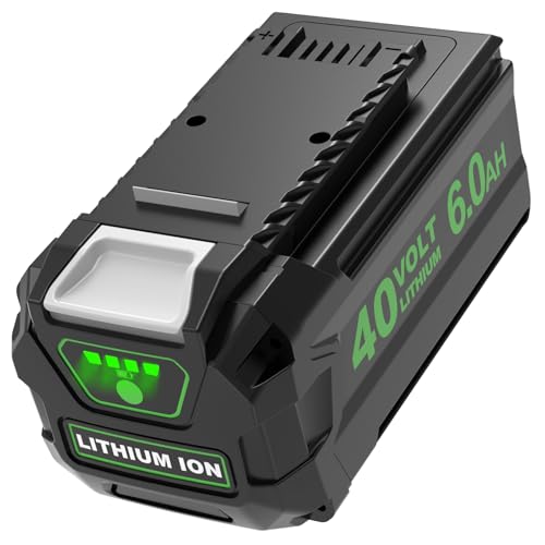 Image of 1Pack 6000mAh Lithium ion Replacement for Greenworks 40V Battery 6.0Ah Compatible with Greenworks 40Volt GMAX Battery 29462 29472 29252 20202 22262 25322 Cordless Power Tools(Black)