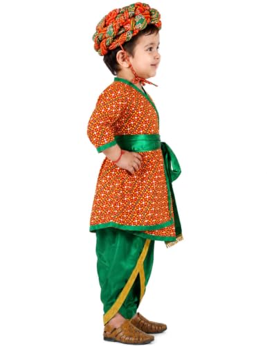 Image of BookMyCostume Rajasthani Indian State Fancy Dress Costume for Boys and Men | With Pagdi 6-7 years