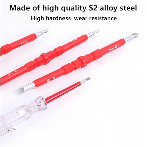 Image of Insulated Electrician Multi Screwdriver Set - Magnetic, Soft-Grip (5 in 1)