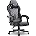 Produktbild Dowinx Gaming Stuhl Racing Gamer Stuhl mit Frühling Kissen, Ergonomischer Gaming Sessel mit Lendenwirbelstütze, Bürostuhl PU Leder PC-Stuhl Verbreiterte Rückenlehne 150KG (Schwarz)
