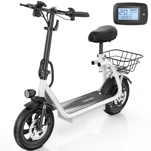 Caroma Peak 1200W Electric Scooter with Seat,20Mph Max Speed&30 Miles Range,12
