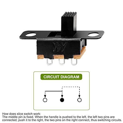 Image of Chanzon SPDT Micro Slide Switch 1p2t 2 Position 20pcs(SS12F15) 5mm Toggle