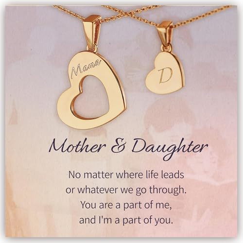 Mother Daughter Necklace – Gifts for Mom, Gifts for Daughter, Mom Birthday Gifts, Daughter Birthday Gifts, 18K Gold Plated, 5A Zirconia, Triple-Layered Finish, Size 17-19''