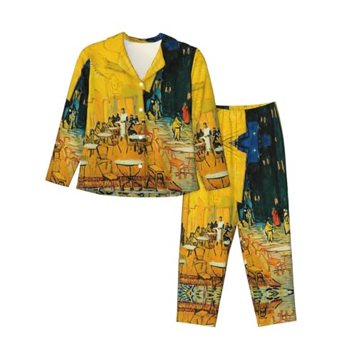 Ensemble de pyjama imprimé café terrasse EdWal pour un sommeil réparateur