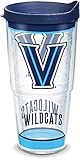 Ideale per caldo e freddo. Tervis Villanova Wildcats Tradition Bicchiere Isolato con Involucro e Coperchio Blu Navy, Tritan, Trasparente