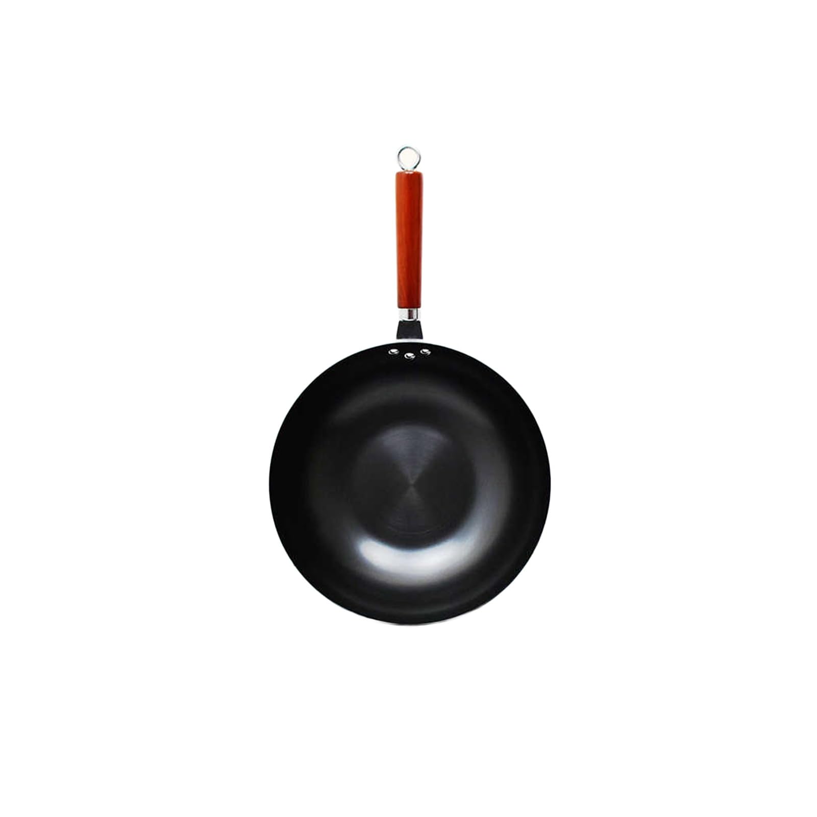 Generico Wok, In Ferro Con Coperchio In Vetro, A Fondo Piatto Pre-stagionato, Padella Antiaderente, Adatto A Tutti I Tipi Di Piani Cottura(32cm)