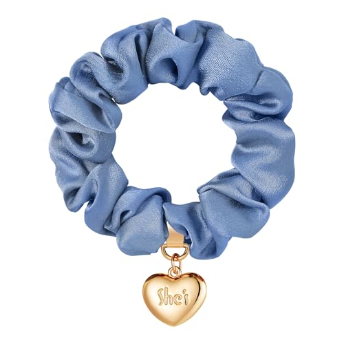 Heart-Shaped Scrunchies Light Blue for Women SHE'S FREE STYL