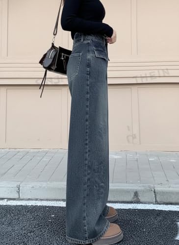 Image of ODDMONEKY Baggy Jeans for Women || Korean Jeans for Women || Wide Leg Korean High Waist Baggy Denim Pants (Wjeans-7)