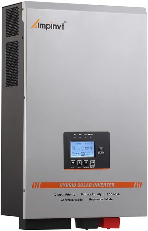 Ampinvt 6000W Solar Inverter 48V DC to 120V/240V AC Split Phase Output, Built-in 100A MPPT Solar Controller, Off Grid Low Frequency Pure sine Wave Inverter Charger, for Lead Acid Lithium Gel Battery