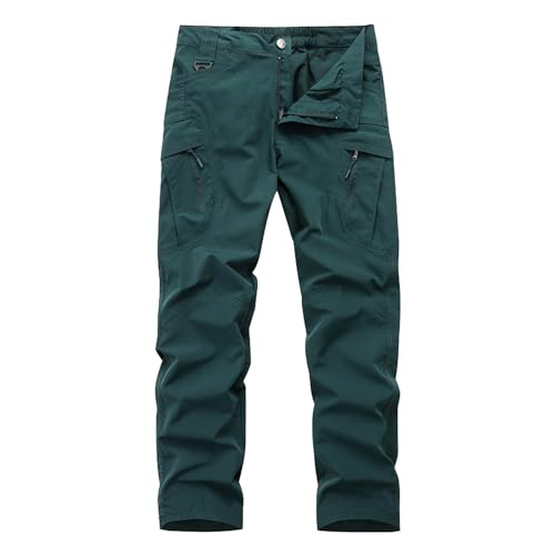 SUWBMHWE ??Men's Waterproof Hiking Cargo Pants UPF 50+ & Bug Resistant Lightweight Ripstop Olive Drab & Taupe??