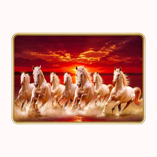 Image of 7 Running Horses Vastu Photo Frame, 16x24 Inch