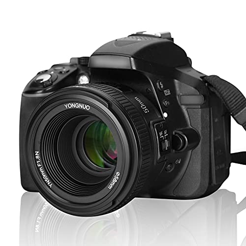 Image of YONGNUO YN50mm F1.8, Standard Prime Auto Focus Lens for Nikon Full Frame SLR F Mount Cameras Black