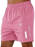 NORTHYARD Men's Athletic Running Shorts Quick Dry Workout Shorts 7'/ 5'/ 9' Lightweight Sports Gym Basketball Tennis Hiking Exercise POWDERPINK-5inch L