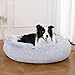 Amazon Basics Weich Haustierbett für Hund, Donut-Kissen, Kunstfell, Maschinenwaschbar, 91 cm, Grau