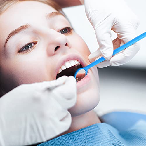 40Pcs Disposable Dental Inspection Mirror With 6.3" Handle, Anti-Fog Mouth Mirror Teeth Oral Care Tools Checkers For Dentist, Household And Home Use - 4 Colors #TOP7