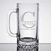 Personalized Etched 16oz Glass Beer Mug for Men - Customized Beer Gifts for Men, Birthday Gifts for Men, Groomsmen Gifts, Custom Retirement Stein, Regalos Personalizados para Hombre, Halpert Monogram