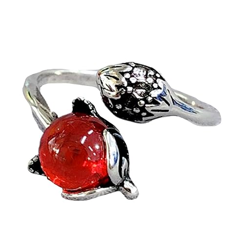 Anillo de zorro granada para mujer accesorio juvenil ideal para lucir en eventos y diario