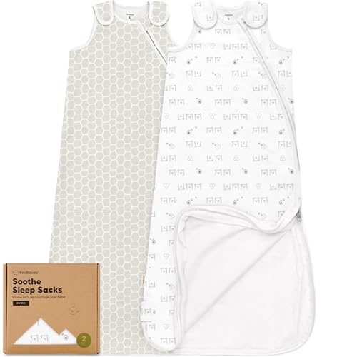 Image of 2-Pack Organic Baby Sleep Sacks, 100% Cotton 0.5TOG (Bumble Bear, 18-24M) | Soft Breathable, Baby Wearable Blanket, Toddler Sleeping Sack 18-24 Months, Easy to Wear Transitional Swaddles for Newborns