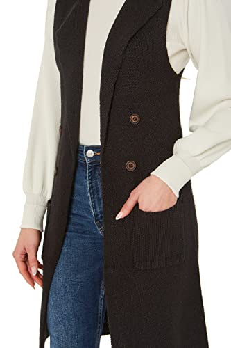 Love Tree Women's Sleeveless Long Sweater Vest Open Front Knit Cardigan Waistcoat4