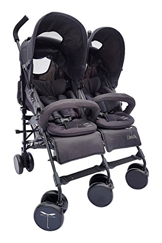 Libelulle kikoé Twin 2.0 Pack 2 Cuscini Riduttori + 2 barre di mantenimento taglio vento/pioggia Passeggino multi-posizione Binocolo per 0/3 anni