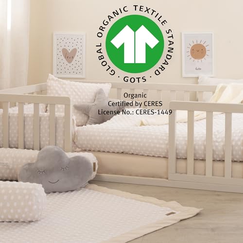 roba Fitted Sheet 60 x 120-70 x 140 cm Frosty Almond, Sheet for Baby & Toddler Beds, Organic Cotton - Image 4