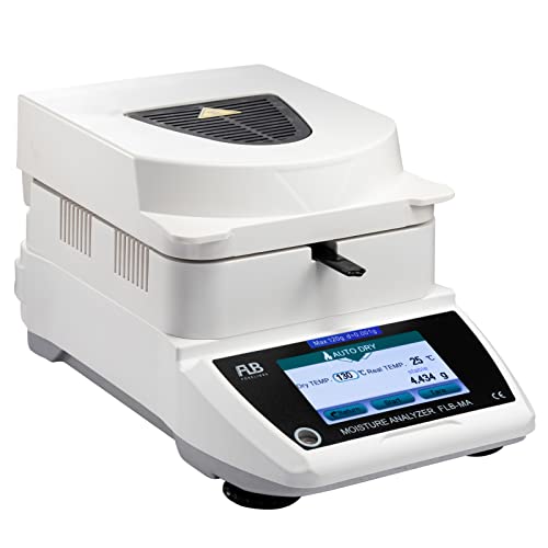 Moisture Analyzer Spanish English Germany Menu Balance Meter 0.01% Readability 0.001g 110V 3 Drying Modes Touch Screen RS232 Interface Water Content Test (110g0.001g)…