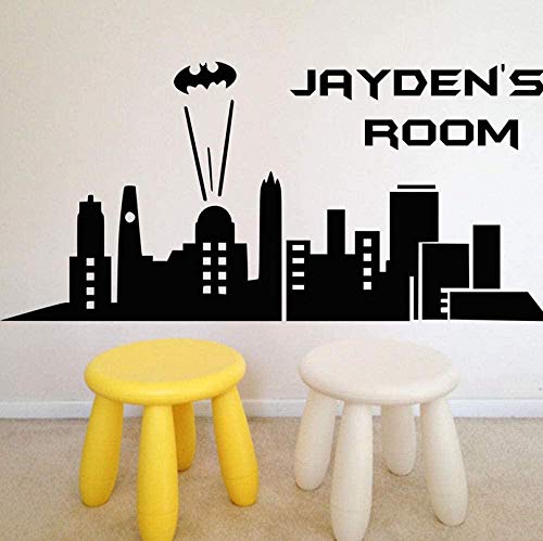 Personnalisé Batman Wall Art Vinyle Applique Autocollant Décor À La Maison Amovible Bande Dessinée 41X85Cm Cover
